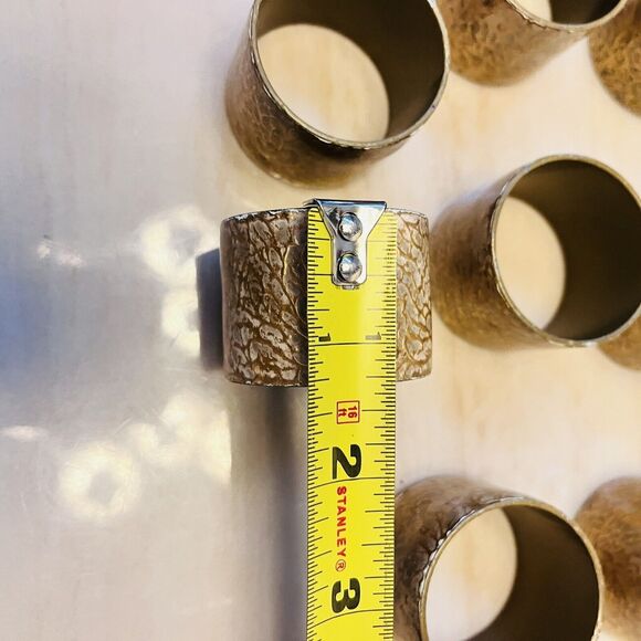 Gold Color Veneer with Acrylic Coating Napkin Rings Set Of 11 - Picture 7 of 7
